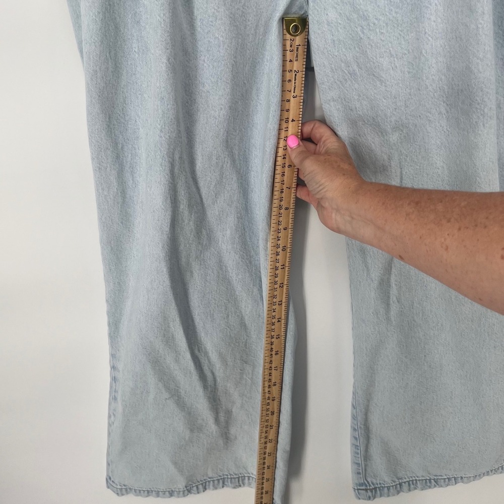 American Eagle Wide Leg Jeans Women Size 8 Light Blue Strigid High Rise Denim - Picture 6 of 15